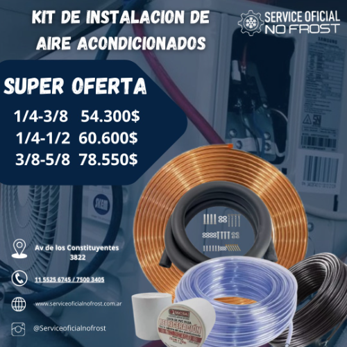 KIT INSTALACION AIRE  1/2  Y 1/4